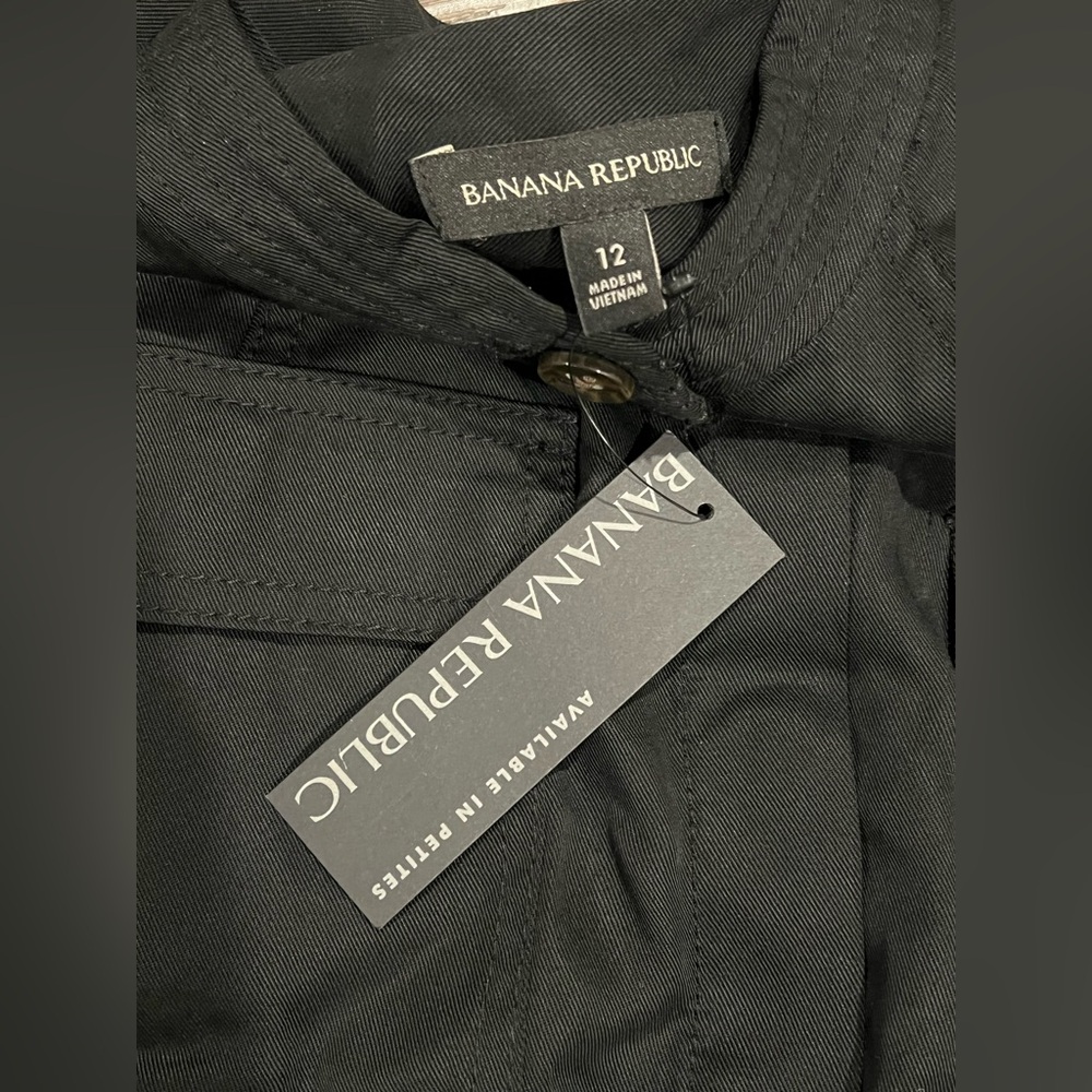Banana Republic Womens Jumpsuit Tencel Flightless Utility Black Button Size 12 - Picture 10 of 16
